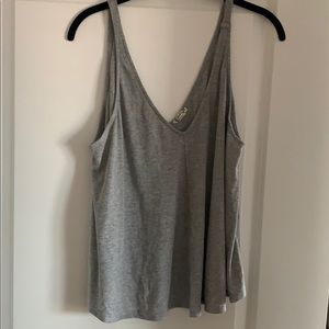 Flowy gray v neck tank top